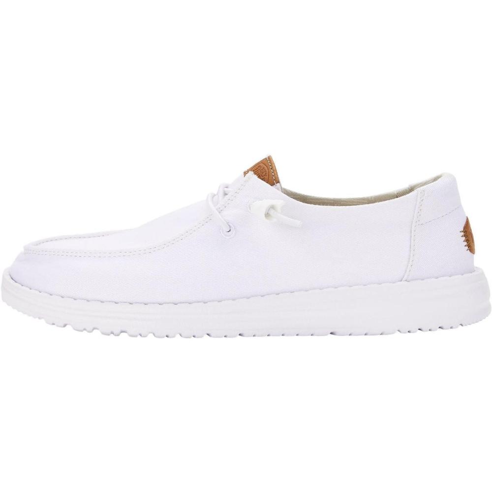imageHEYDUDE Womens Wendy Canvas Womens Shoes Womens Slipon Loafers Comfortable ampamp LightWeightWhite