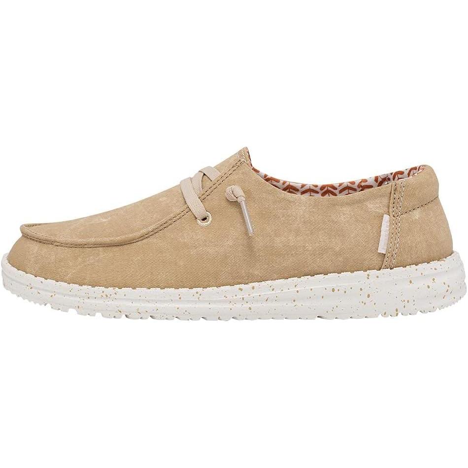 imageHey Dude Girls Wendy Youth Multiple Sizes ampamp Colors  Girls Shoes  Girls Lace Up Loafers  Lightweight ampamp ComfortableWheatfield