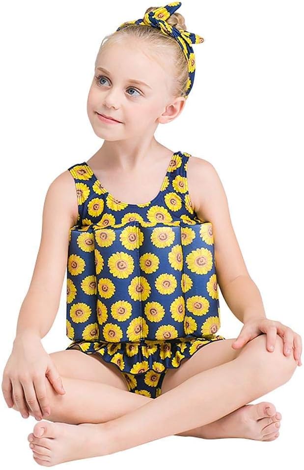 Baby Floating Swimsuit IWEMEK Kids Floatation Swimsuit - Adjustable Buoyancy One-Piece With 16 Removable Floats (Toddler To 6Y) Infant Life Jacket