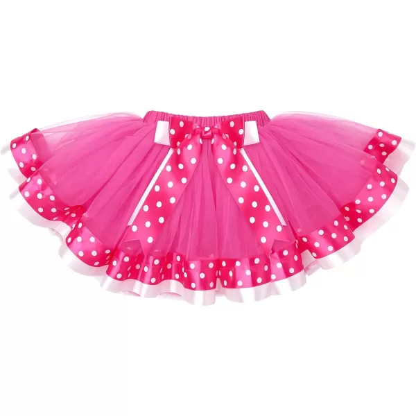 12 1st 2nd Birthday Girl Outfit Baby Romper Polka Dot Tutu Skirt Bowknot Headband Costume for Cake Smash Photo ShootBlack  Hot Pink Heart