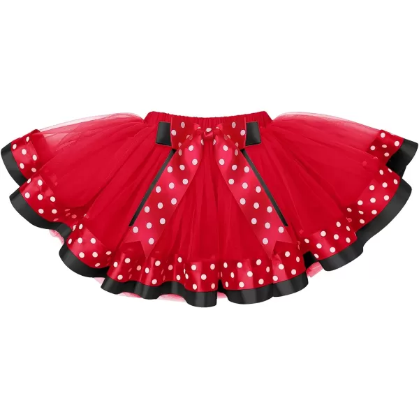 12 1st 2nd Birthday Girl Outfit Baby Romper Polka Dot Tutu Skirt Bowknot Headband Costume for Cake Smash Photo ShootBlack  Red Bow