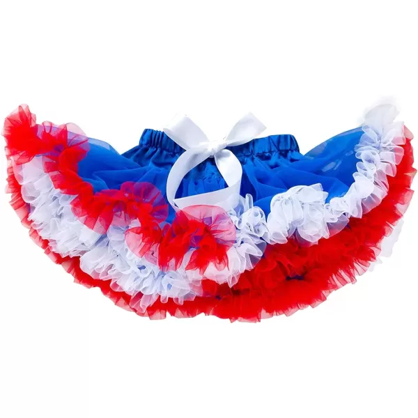 4th of July Baby Girl Birthday Outfit American Flag RomperRuffle Tulle SkirtHeadbandShoes Independence Day 4pcs SetWhite  1st 4 July