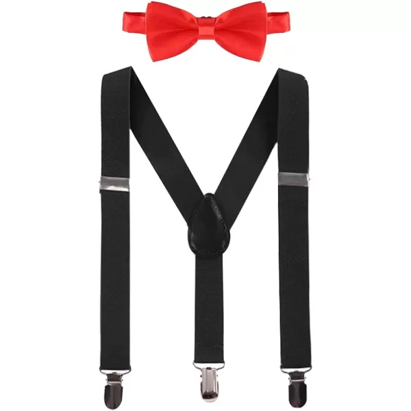 Baby Boys Cake Smash Clothes Diaper Suspenders Pants Bow Tie 3PCS Set First 1st 2nd Birthday Outfit for Photo Prop PartyRed  Black