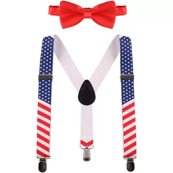 Baby Boys Cake Smash Clothes Diaper Suspenders Pants Bow Tie 3PCS Set First 1st 2nd Birthday Outfit for Photo Prop PartyRed  Stars amp Stripes