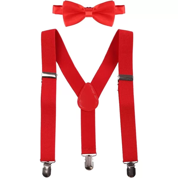 Baby Boys Cake Smash Clothes Diaper Suspenders Pants Bow Tie 3PCS Set First 1st 2nd Birthday Outfit for Photo Prop PartyRed