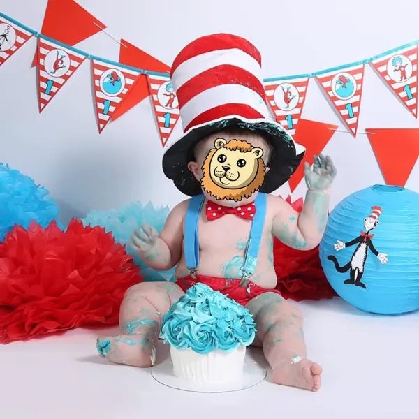 Baby Boys First 1st Birthday Party Cake Smash Outfit Adjustable Suspenders Bowtie Bloomers Clothes Set for Photo PropsRed  Blue