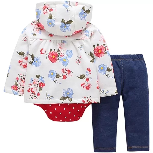 Baby Boys Girl Zip Up Hoodie with Cute Ear Toddler Fleece Sleeveless Jacket Sweatshirt Romper 3Pcs Fall Winter OutwearWhite Print