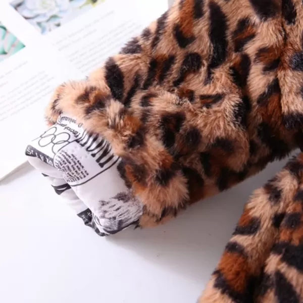 Baby Fleece Jacket Sherpa Zip Up Hoodie Toddler Girl Clothes Fall Outfit Long Sleeve Faux Fur Cardigan CoatBrown Leopard