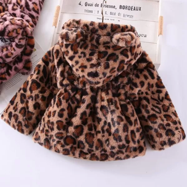 Baby Fleece Jacket Sherpa Zip Up Hoodie Toddler Girl Clothes Fall Outfit Long Sleeve Faux Fur Cardigan CoatBrown Leopard