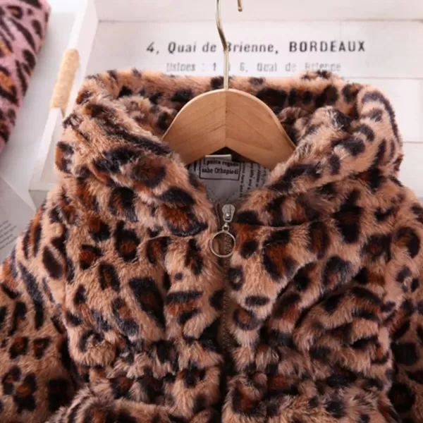 Baby Fleece Jacket Sherpa Zip Up Hoodie Toddler Girl Clothes Fall Outfit Long Sleeve Faux Fur Cardigan CoatBrown Leopard