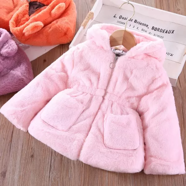 Baby Fleece Jacket Sherpa Zip Up Hoodie Toddler Girl Clothes Fall Outfit Long Sleeve Faux Fur Cardigan CoatPink