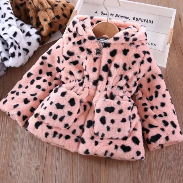 Baby Fleece Jacket Sherpa Zip Up Hoodie Toddler Girl Clothes Fall Outfit Long Sleeve Faux Fur Cardigan CoatPink Dot