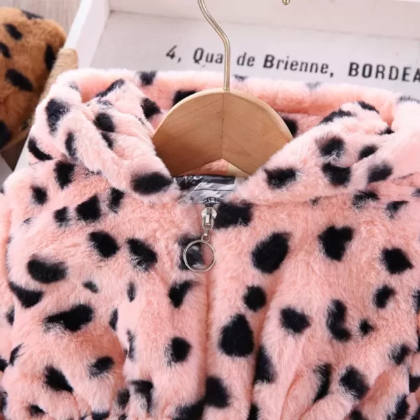 Baby Fleece Jacket Sherpa Zip Up Hoodie Toddler Girl Clothes Fall Outfit Long Sleeve Faux Fur Cardigan CoatPink Dot