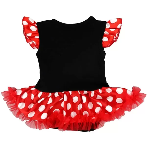 Baby Girl 1st Halloween Birthday Outfit Mermaid Snow White Princess Romper Dress Headband Shoes Clothes 3pcs SetRed  Black