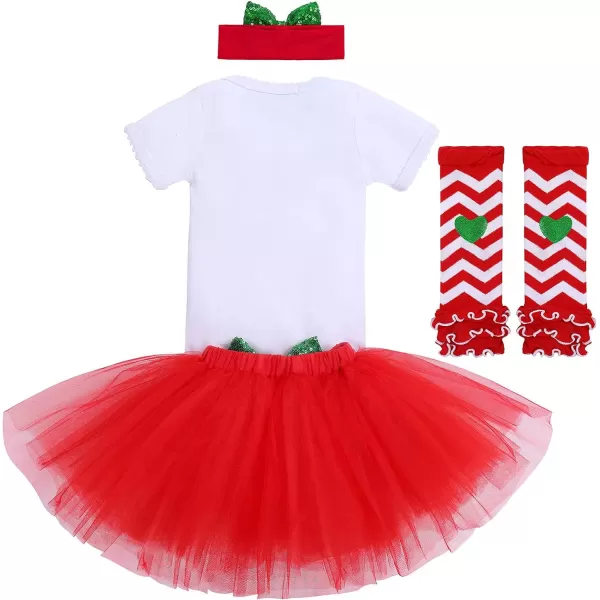 Baby Girl Christmas Outfit My First Christmas Santa Romper Tutu Dress Outfit Red Santa Hat Leg Warmers Shoes ClothesRed  First Christmas