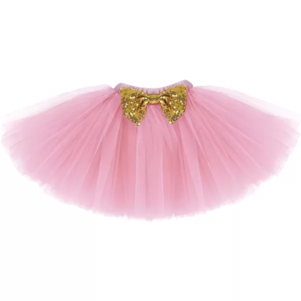 Baby Girl First Birthday Clothes 1st Crown RomperRuffle Tulle SkirtBow Headband 3PCS Party Dress Set Smash Cake OutfitPink Long Sleeve