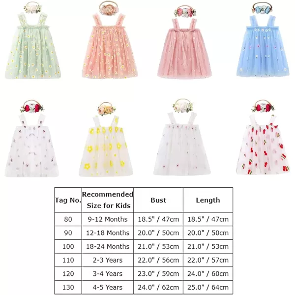 Baby Girl Tutu Dress Summer Sleeveless Backless Princess Birthday Party Dresses Sundress Skirt Set with Flower HeadbandGreen Daisy