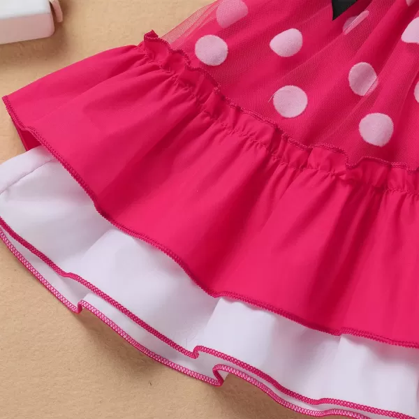 Baby Girl Tutu Dress Summer Sleeveless Plaid Princess Birthday Party Dresses Flower Bowknot Sundress with Headband SetHot Pink Bow