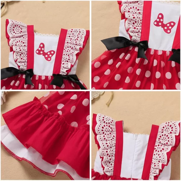 Baby Girl Tutu Dress Summer Sleeveless Plaid Princess Birthday Party Dresses Flower Bowknot Sundress with Headband SetRed Bow