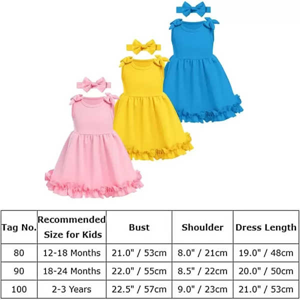 Baby Girl Tutu Dress Summer Sleeveless Ruffle Princess Birthday Party Dresses Flower Bowknot Sundress with Headband SetDark Blue  Headband