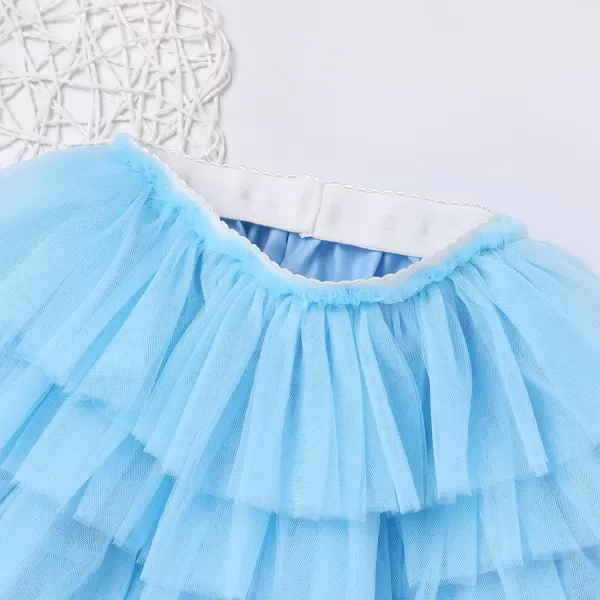 Baby Girl Tutu Skirt with Diaper Cover Toddler Girls Tulle Bloomers and Headband First Birthday Cake Smash Outfits 03TBlue Without Diaper and Headband