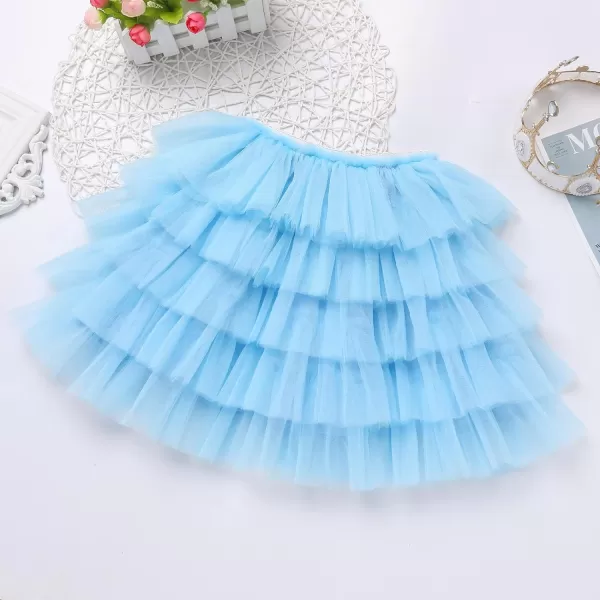 Baby Girl Tutu Skirt with Diaper Cover Toddler Girls Tulle Bloomers and Headband First Birthday Cake Smash Outfits 03TBlue Without Diaper and Headband