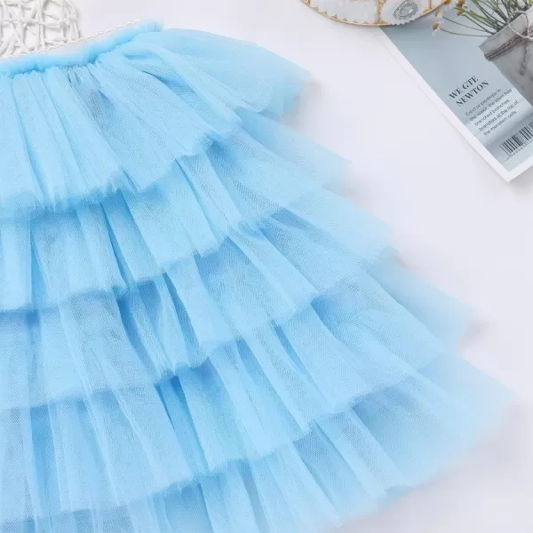 Baby Girl Tutu Skirt with Diaper Cover Toddler Girls Tulle Bloomers and Headband First Birthday Cake Smash Outfits 03TBlue Without Diaper and Headband