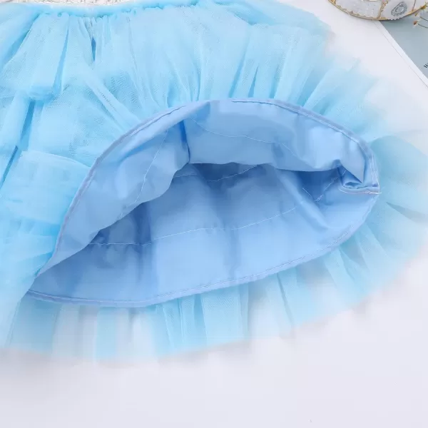 Baby Girl Tutu Skirt with Diaper Cover Toddler Girls Tulle Bloomers and Headband First Birthday Cake Smash Outfits 03TBlue Without Diaper and Headband