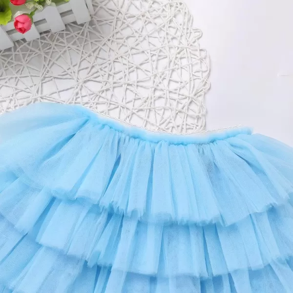 Baby Girl Tutu Skirt with Diaper Cover Toddler Girls Tulle Bloomers and Headband First Birthday Cake Smash Outfits 03TBlue Without Diaper and Headband