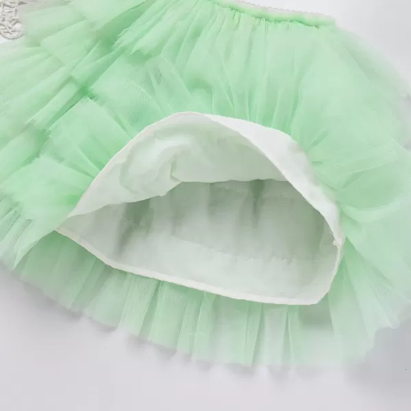 Baby Girl Tutu Skirt with Diaper Cover Toddler Girls Tulle Bloomers and Headband First Birthday Cake Smash Outfits 03TGreen Without Diaper and Headband