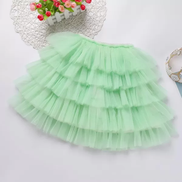 Baby Girl Tutu Skirt with Diaper Cover Toddler Girls Tulle Bloomers and Headband First Birthday Cake Smash Outfits 03TGreen Without Diaper and Headband