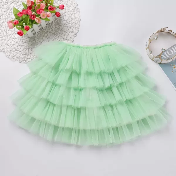 Baby Girl Tutu Skirt with Diaper Cover Toddler Girls Tulle Bloomers and Headband First Birthday Cake Smash Outfits 03TGreen Without Diaper and Headband