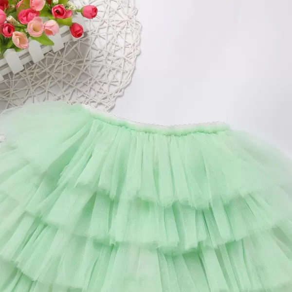 Baby Girl Tutu Skirt with Diaper Cover Toddler Girls Tulle Bloomers and Headband First Birthday Cake Smash Outfits 03TGreen Without Diaper and Headband