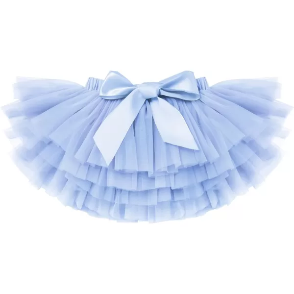 Baby Girl Tutu Skirt with Diaper Cover Toddler Girls Tulle Bloomers and Headband First Birthday Cake Smash Outfits 03TLight Blue