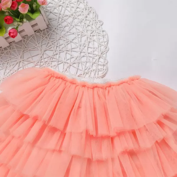 Baby Girl Tutu Skirt with Diaper Cover Toddler Girls Tulle Bloomers and Headband First Birthday Cake Smash Outfits 03TOrange Without Diaper and Headband