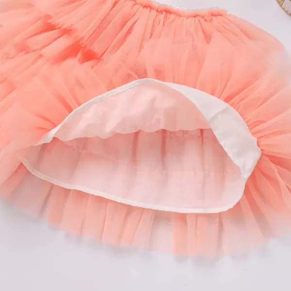 Baby Girl Tutu Skirt with Diaper Cover Toddler Girls Tulle Bloomers and Headband First Birthday Cake Smash Outfits 03TOrange Without Diaper and Headband