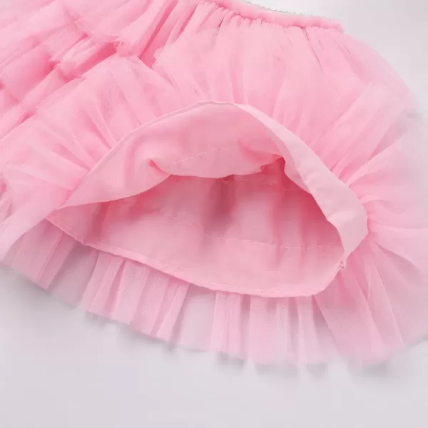 Baby Girl Tutu Skirt with Diaper Cover Toddler Girls Tulle Bloomers and Headband First Birthday Cake Smash Outfits 03TPink Without Diaper and Headband