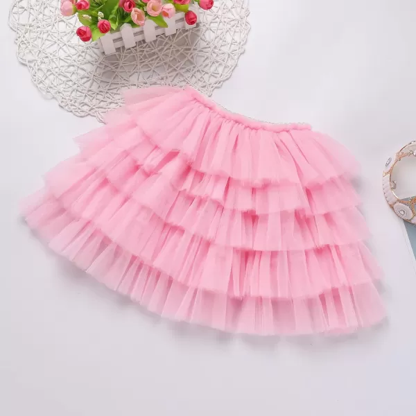 Baby Girl Tutu Skirt with Diaper Cover Toddler Girls Tulle Bloomers and Headband First Birthday Cake Smash Outfits 03TPink Without Diaper and Headband