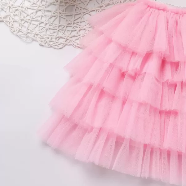 Baby Girl Tutu Skirt with Diaper Cover Toddler Girls Tulle Bloomers and Headband First Birthday Cake Smash Outfits 03TPink Without Diaper and Headband