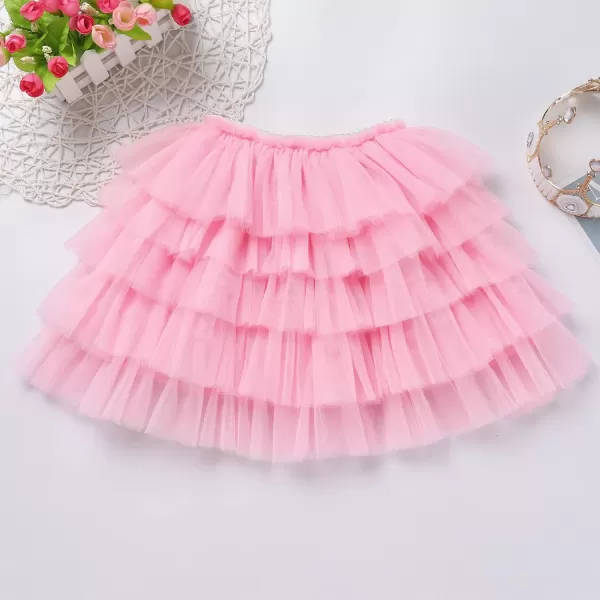 Baby Girl Tutu Skirt with Diaper Cover Toddler Girls Tulle Bloomers and Headband First Birthday Cake Smash Outfits 03TPink Without Diaper and Headband