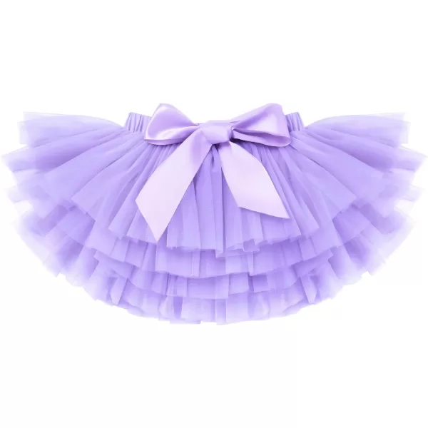 Baby Girl Tutu Skirt with Diaper Cover Toddler Girls Tulle Bloomers and Headband First Birthday Cake Smash Outfits 03TPurple