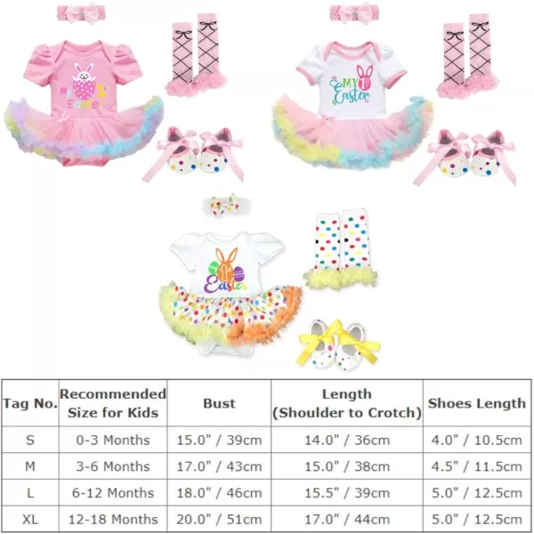 Baby Girls My 1st Valentines Easter Outfit Romper Ruffle Tutu Skirt Headband Leg Warmers 4PCS Party Dress Clothes SetPink  My 1st Easter Bunny Egg 4pcs