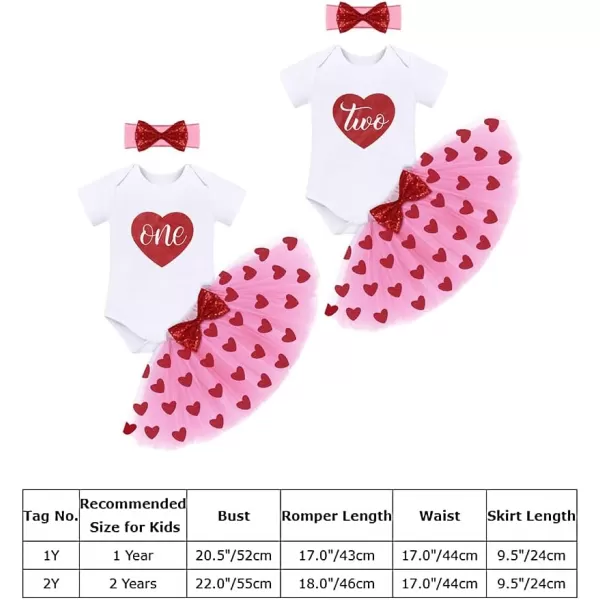 Baby Girls My 1st Valentines Easter Outfit Romper Ruffle Tutu Skirt Headband Leg Warmers 4PCS Party Dress Clothes SetPink  One