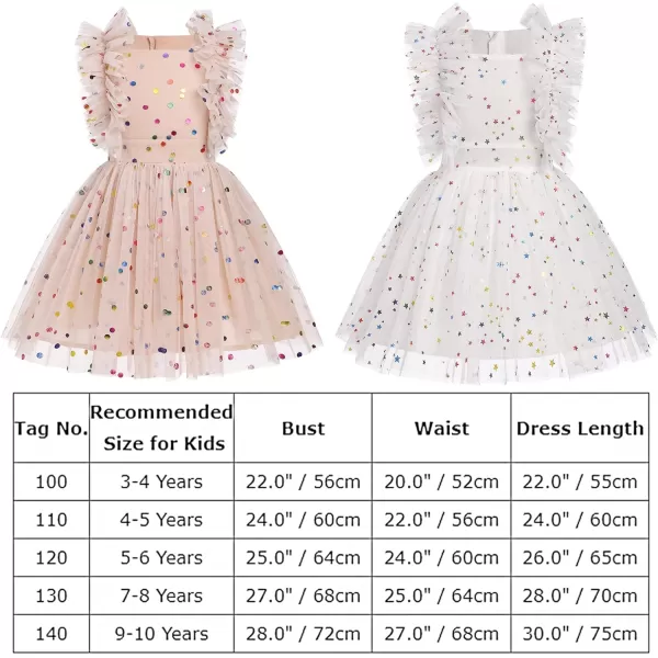 Baby Girls Sequins Romper Tutu Dress Flower Bowknot Dots Print Summer Flutter Sleeves Princess Birthday Party DressesApricot Dots  Kids Dress