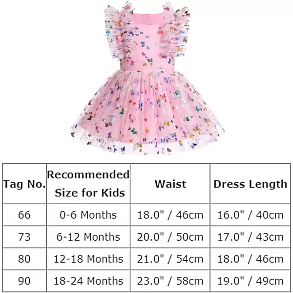 Baby Girls Sequins Romper Tutu Dress Flower Bowknot Dots Print Summer Flutter Sleeves Princess Birthday Party DressesPink Butterfly