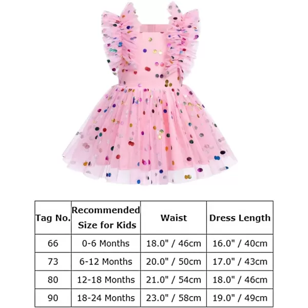 Baby Girls Sequins Romper Tutu Dress Flower Bowknot Dots Print Summer Flutter Sleeves Princess Birthday Party DressesPink Dots