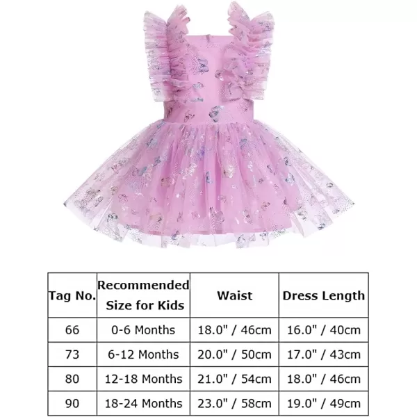 Baby Girls Sequins Romper Tutu Dress Flower Bowknot Dots Print Summer Flutter Sleeves Princess Birthday Party DressesPurple Butterfly