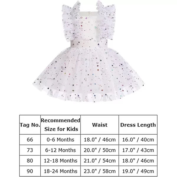 Baby Girls Sequins Romper Tutu Dress Flower Bowknot Dots Print Summer Flutter Sleeves Princess Birthday Party DressesWhite Star