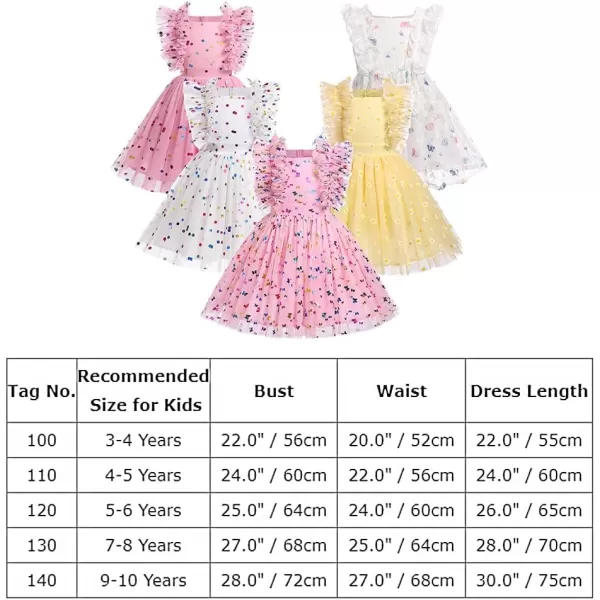 Baby Girls Sequins Romper Tutu Dress Flower Bowknot Dots Print Summer Flutter Sleeves Princess Birthday Party DressesYellow Daisy  Kids Dress