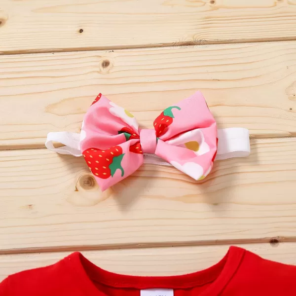 Baby Girls Strawberry Dress Summer Ruffle Sleeves Princess Birthday Party Dresses Suspenders Sundress with Headband SetBaby Girls Strawberry Dress Summer Ruffle Sleeves Princess Birthday Party Dresses Suspenders Sundress with Headband Set